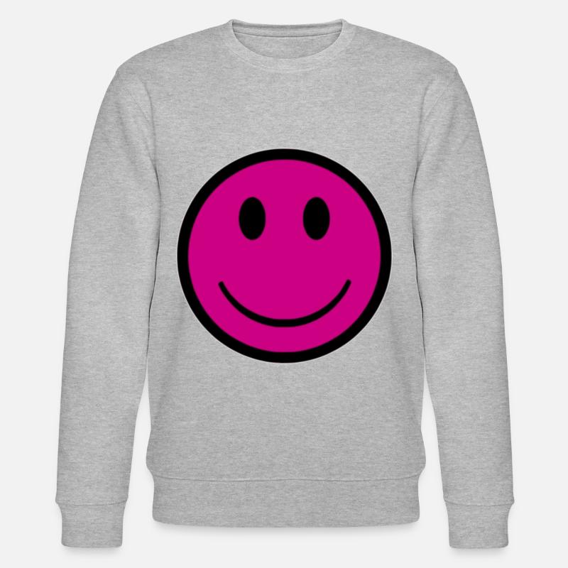 smiley magenta - Stanley/Stella Unisex Bio-Sweatshirt CHANGER  - Grau meliert
