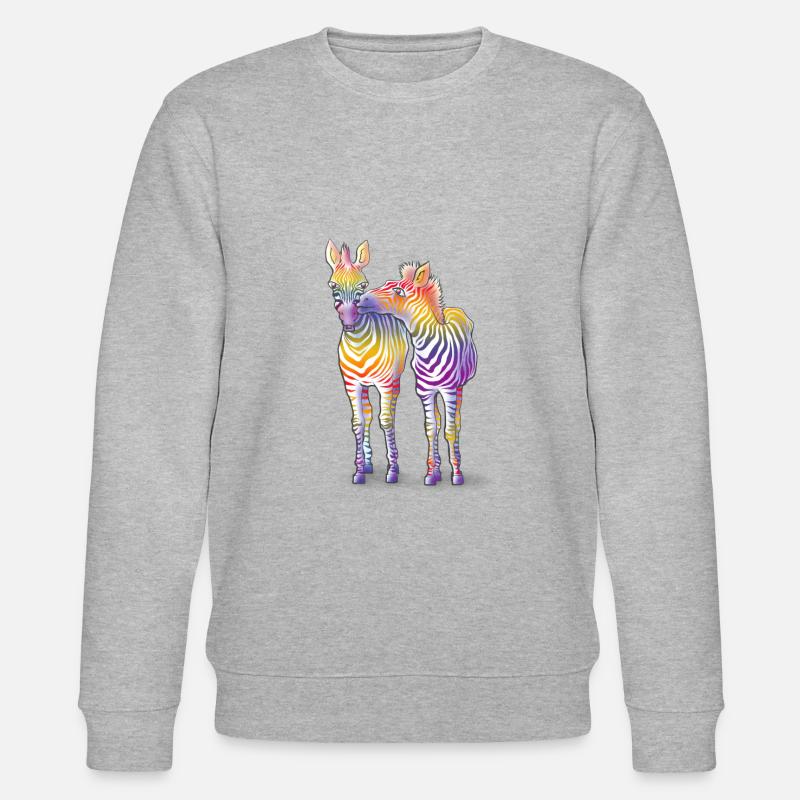 Zebra Love // art.implied - Sweat bio CHANGER Stanley/Stella Unisexe - gris chiné