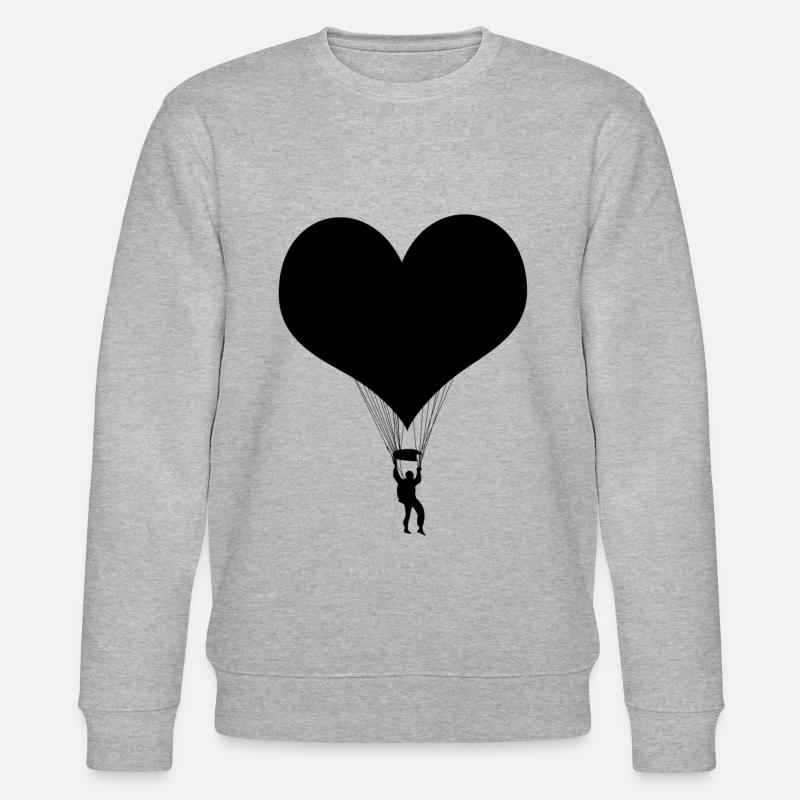Fallschirm Skydiving Schwarz - Stanley/Stella Unisex Bio-Sweatshirt CHANGER  - Grau meliert