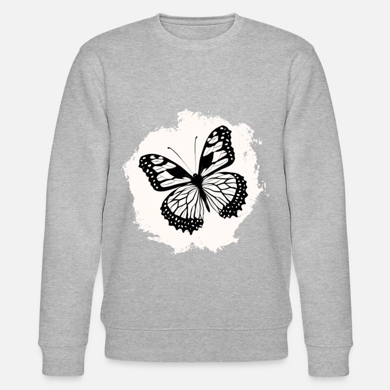 Schmetterlinge Muster - Stanley/Stella Unisex Bio-Sweatshirt CHANGER  - Grau meliert