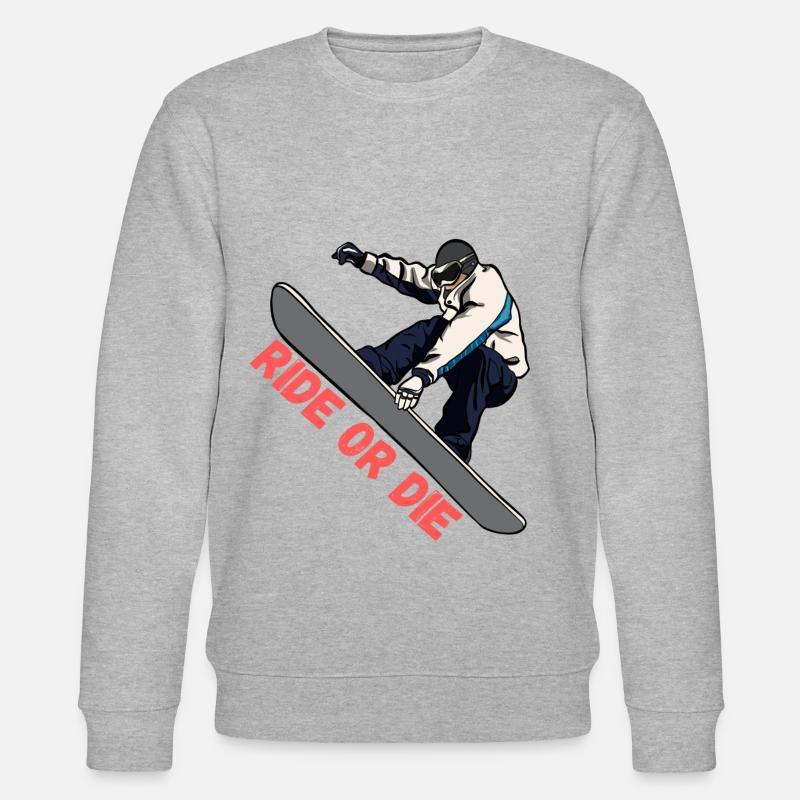 Snowboard Ride or Die - Stanley/Stella Unisex Bio-Sweatshirt CHANGER  - Grau meliert