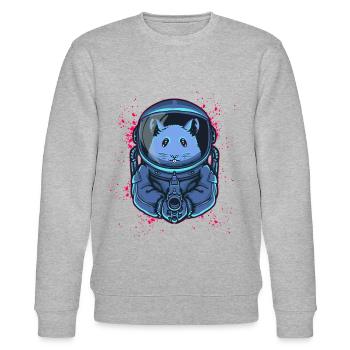 Hamster Spacesuit Gun - Stanley/Stella CHANGER Unisex Organic Sweatshirt - heather grey - Front - Nik (191cm) & Marisol (170cm)