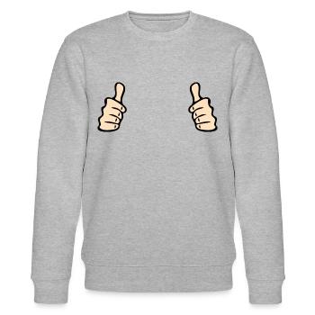 Thumbs up - Stanley/Stella CHANGER Unisex Organic Sweatshirt - heather grey - Front - Nik (191cm) & Marisol (170cm)