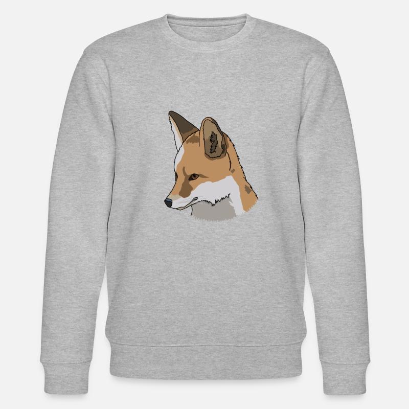 Fuchs, Zeichnung, Geschenkidee - Stanley/Stella Unisex Bio-Sweatshirt CHANGER  - Grau meliert