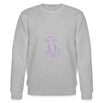 Katze Silhouette - Stanley/Stella Unisex Bio-Sweatshirt CHANGER  - Grau meliert - Vorne - Nik (191cm) & Marisol (170cm)