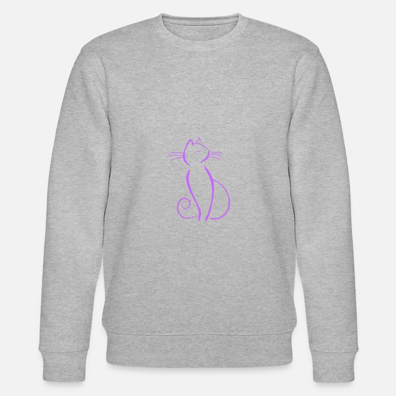 Katze Silhouette - Stanley/Stella Unisex Bio-Sweatshirt CHANGER  - Grau meliert
