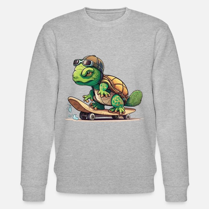 Tortue de skateboard - Sweat bio CHANGER Stanley/Stella Unisexe - gris chiné
