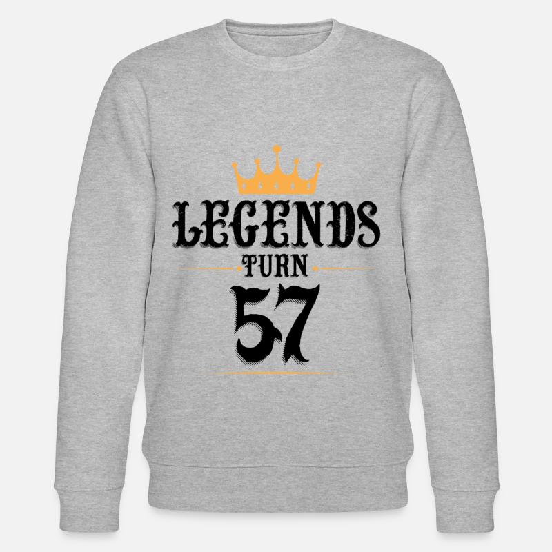 57 Anniversaire, Légendes 57 - Sweat bio CHANGER Stanley/Stella Unisexe - gris chiné