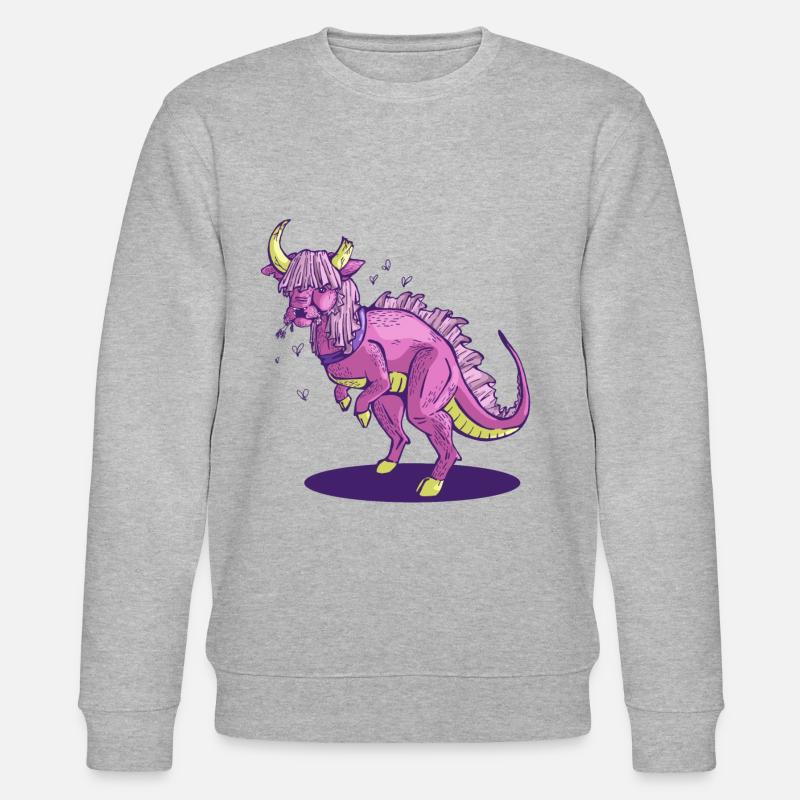 Jurassic Cow - Stanley/Stella Unisex Bio-Sweatshirt CHANGER  - Grau meliert