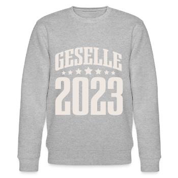 Geselle 2023 Gesellenprüfung - Stanley/Stella Unisex Bio-Sweatshirt CHANGER  - Grau meliert - Vorne - Nik (191cm) & Marisol (170cm)