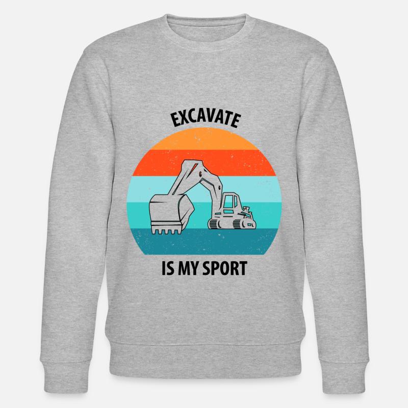 Bagger Baggerfahrer Baggerwagen - Stanley/Stella Unisex Bio-Sweatshirt CHANGER  - Grau meliert