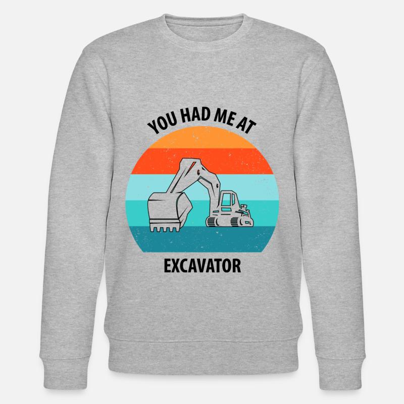 Bagger Baggerfahrer Baggerwagen - Stanley/Stella Unisex Bio-Sweatshirt CHANGER  - Grau meliert