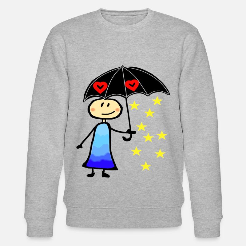 Regen, im Regen tanzen, Regenschirm - Stanley/Stella Unisex Bio-Sweatshirt CHANGER  - Grau meliert