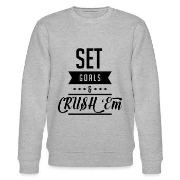 Gym Crush’Em Objectifs Entraînement Cadeau Cooles - Sweat bio CHANGER Stanley/Stella Unisexe - gris chiné - Devant - Nik (191cm) & Marisol (170cm)
