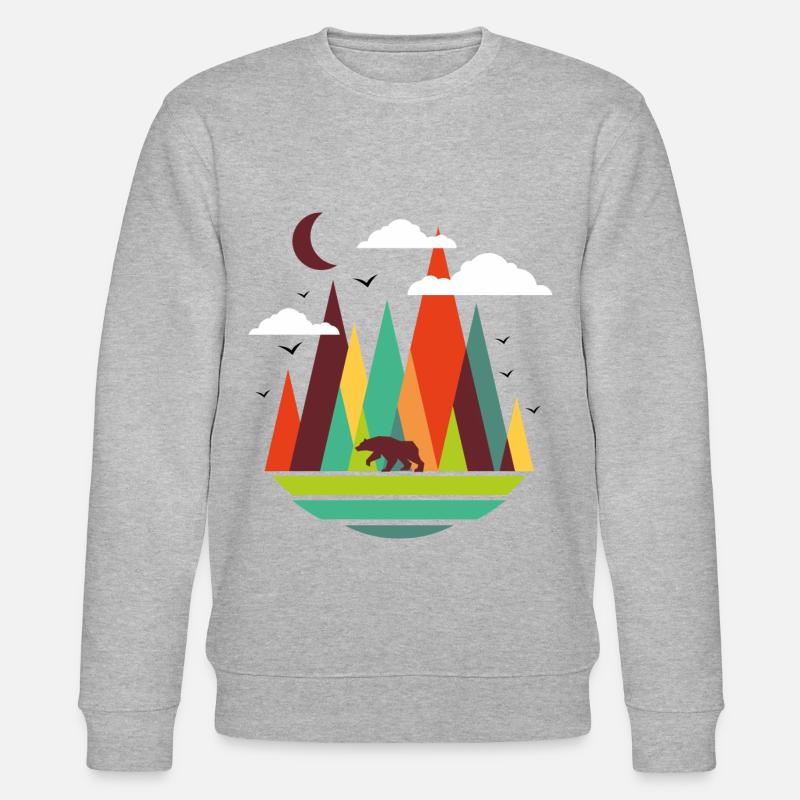 Bunte Berge Bär - Stanley/Stella Unisex Bio-Sweatshirt CHANGER  - Grau meliert