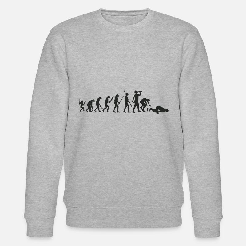 Bier – Shirt Evolution Trinken Geschenk - Stanley/Stella Unisex Bio-Sweatshirt CHANGER  - Grau meliert