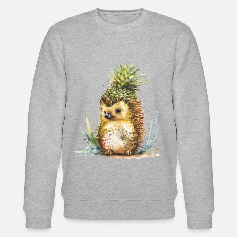 Hérisson ananas tropical - Sweat bio CHANGER Stanley/Stella Unisexe - gris chiné