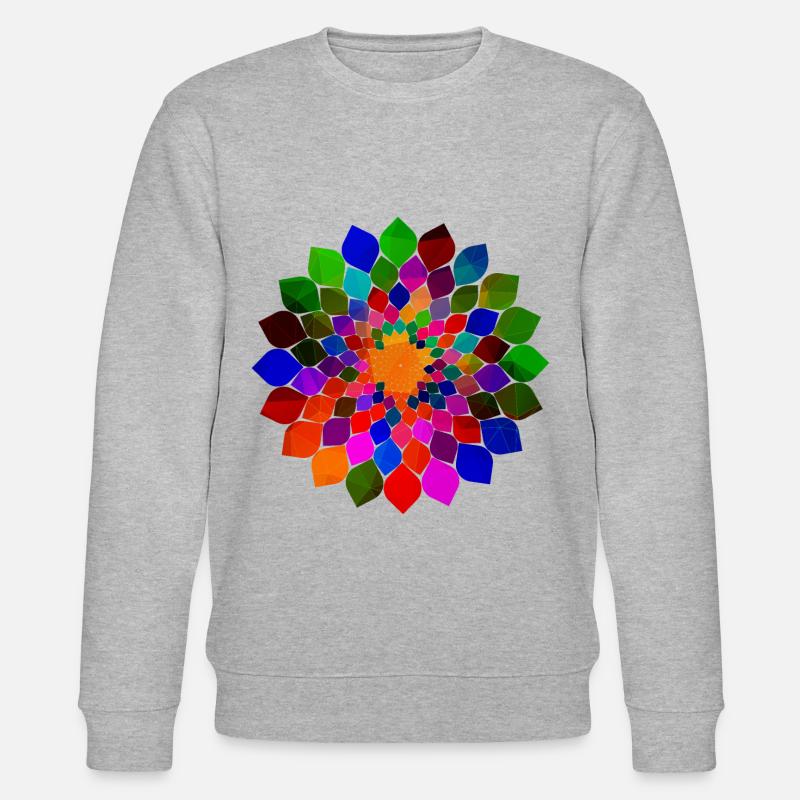 Bunte Mandala Blumen Blüte - Stanley/Stella Unisex Bio-Sweatshirt CHANGER  - Grau meliert