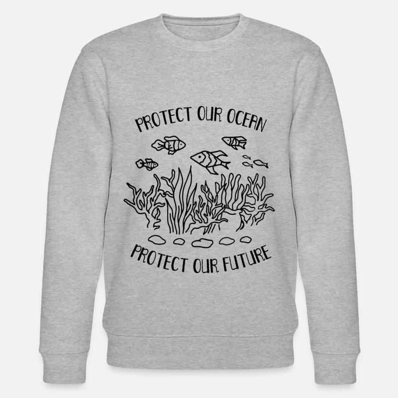Protège Notre Océan Plastique Pollution - Sweat bio CHANGER Stanley/Stella Unisexe - gris chiné