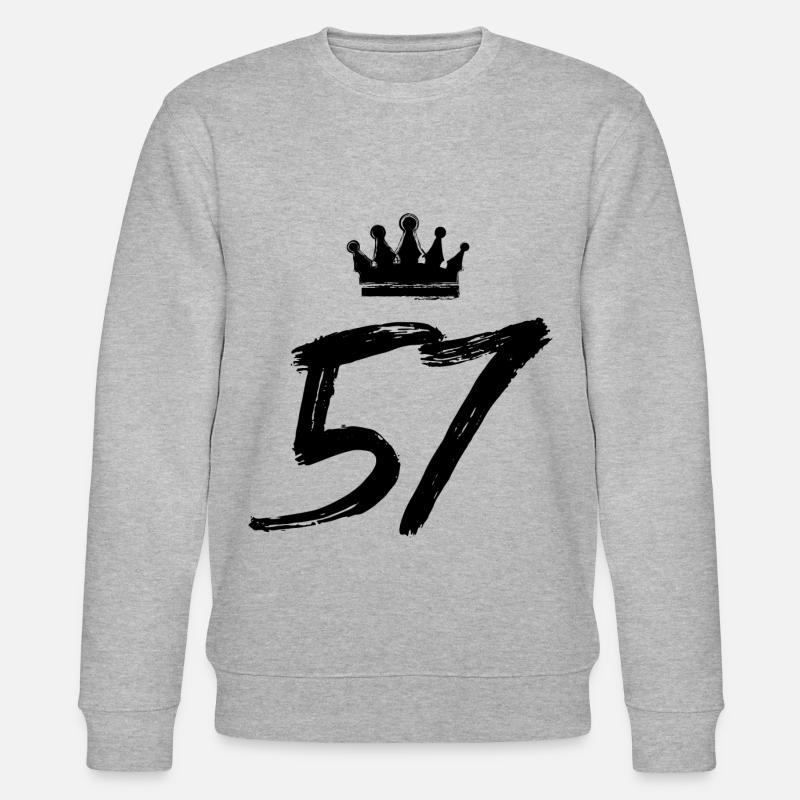 57 Couronne de numéro - Sweat bio CHANGER Stanley/Stella Unisexe - gris chiné