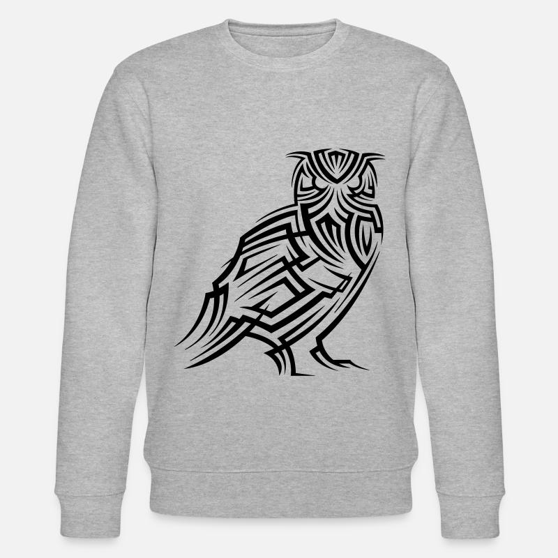 Eule Tribal Tattoo - Stanley/Stella Unisex Bio-Sweatshirt CHANGER  - Grau meliert