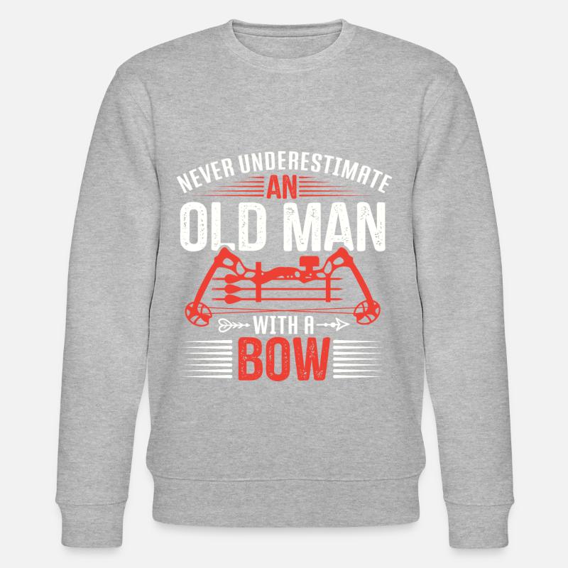 Bogenschießen Bogenschütze Alter Mann - Stanley/Stella Unisex Bio-Sweatshirt CHANGER - Grau meliert