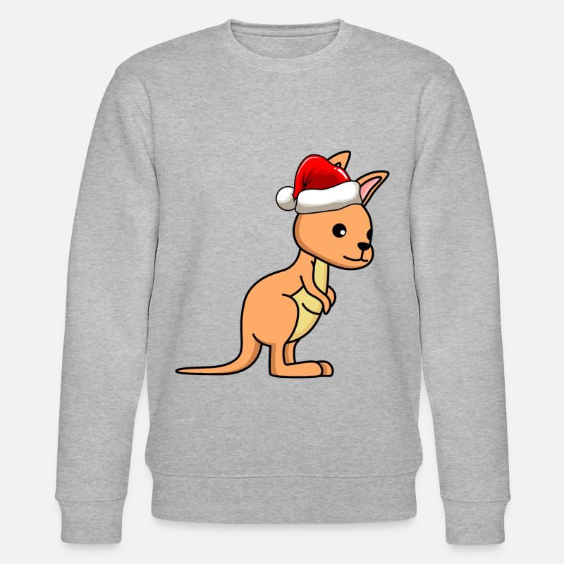 Kangaroo Comic Weihnachten - Stanley/Stella Unisex Bio-Sweatshirt CHANGER  - Grau meliert