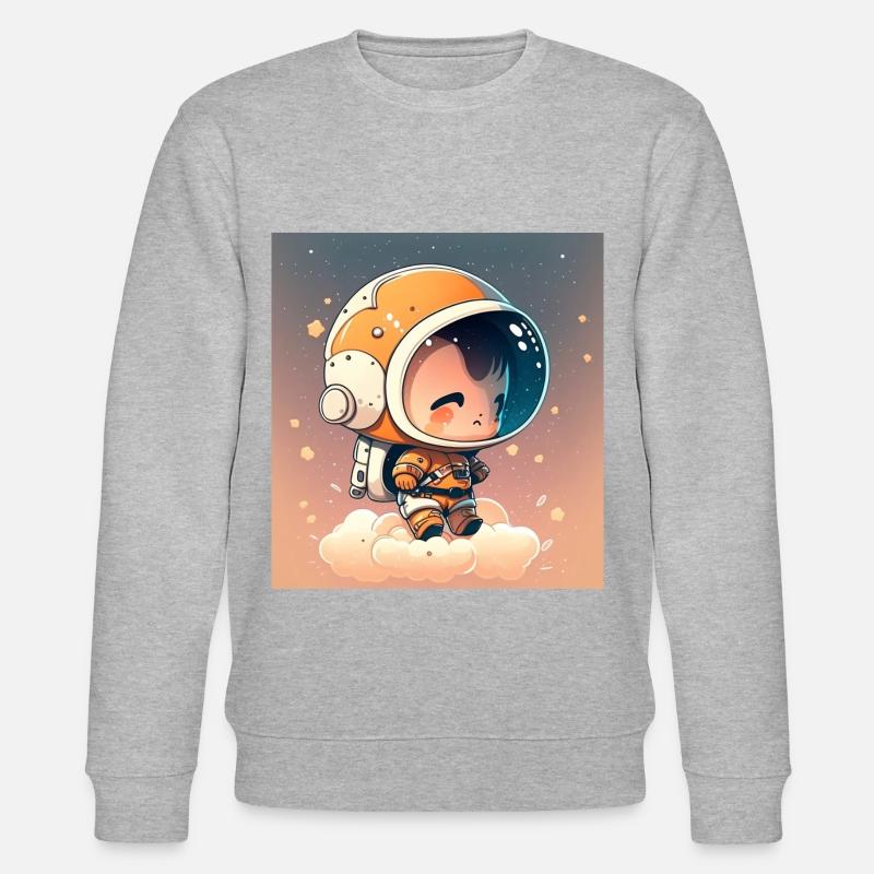 Niedlicher Chibi-Astronaut - Stanley/Stella Unisex Bio-Sweatshirt CHANGER  - Grau meliert