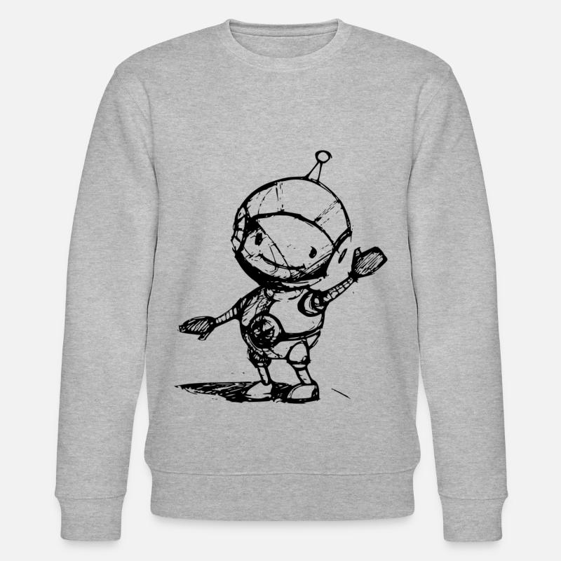 Roboter Space - Stanley/Stella Unisex Bio-Sweatshirt CHANGER  - Grau meliert