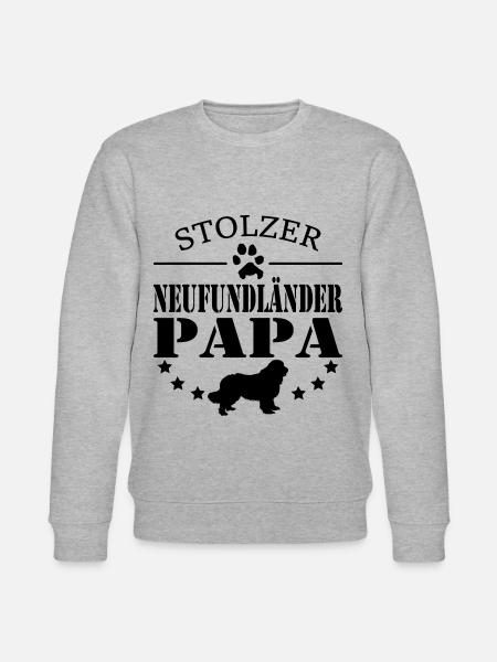 Neufundländer - Stolzer Hunde Papa Herrchen - Stanley/Stella Unisex Bio-Sweatshirt CHANGER  - Grau meliert