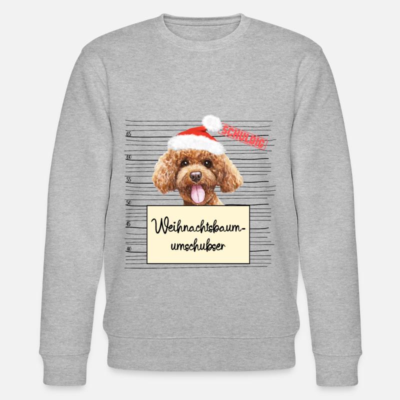 Weihnachtsbaum Umschubser Pudel - Stanley/Stella Unisex Bio-Sweatshirt CHANGER  - Grau meliert