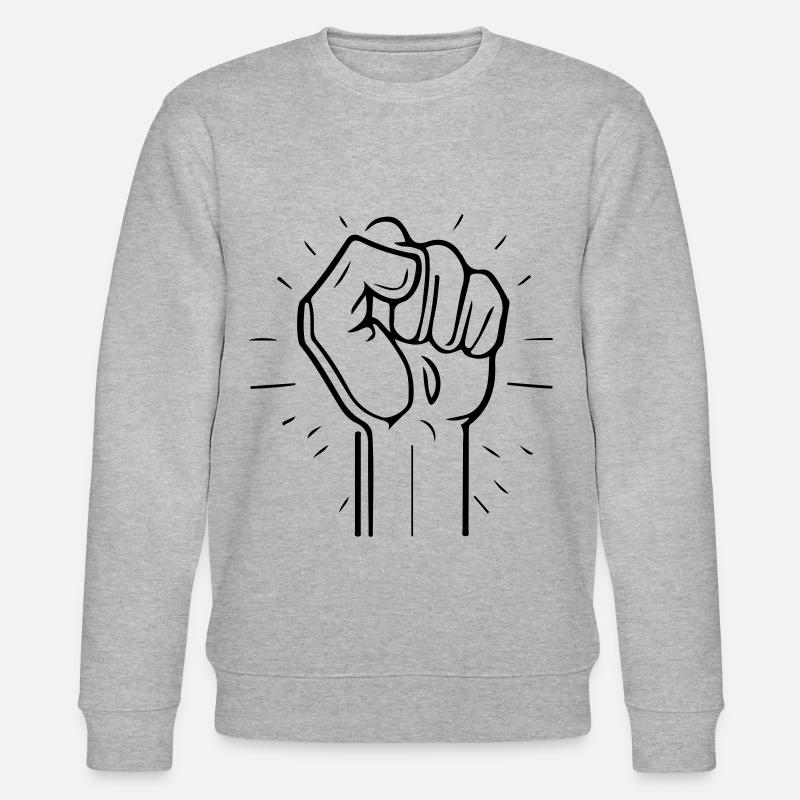 Hand Faust Symbol - Stanley/Stella Unisex Bio-Sweatshirt CHANGER  - Grau meliert