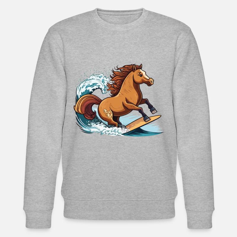 Cheval de surf - Sweat bio CHANGER Stanley/Stella Unisexe - gris chiné