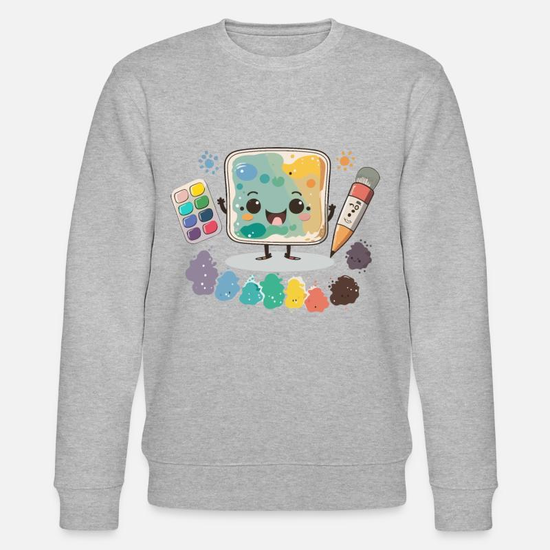 Der Aquarell-Assistent - Stanley/Stella Unisex Bio-Sweatshirt CHANGER  - Grau meliert