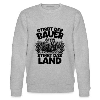 Bauerndemo Landwirtschaft Bauern Protest Sprüche - Stanley/Stella Unisex Bio-Sweatshirt CHANGER  - Grau meliert - Vorne - Nik (191cm) & Marisol (170cm)
