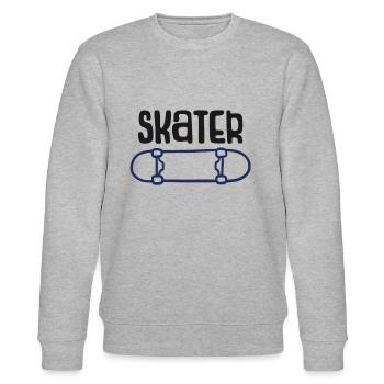 Skater Skateboard Halfpipe Board Sport Freestyle - Stanley/Stella CHANGER Unisex Organic Sweatshirt - heather grey - Front - Nik (191cm) & Marisol (170cm)