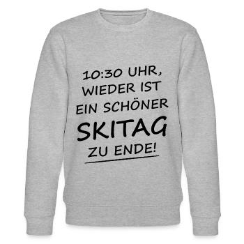 10 30 Uhr Wieder Ist Ein Schöner Skitag Zu Ende - Stanley/Stella Unisex Bio-Sweatshirt CHANGER  - Grau meliert - Vorne - Nik (191cm) & Marisol (170cm)