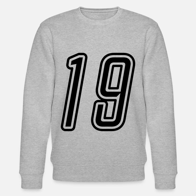 19 Nummernummer - Stanley/Stella økologisk unisex-sweatshirt CHANGER  - grå meleret