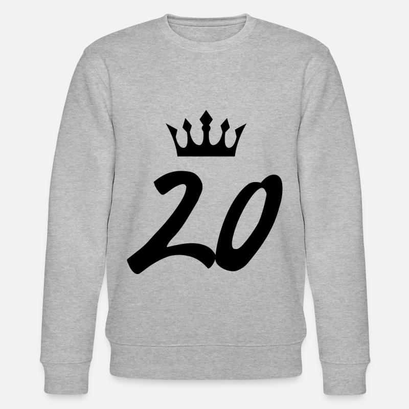 20 Zahl Krone - Stanley/Stella Unisex Bio-Sweatshirt CHANGER - Grau meliert