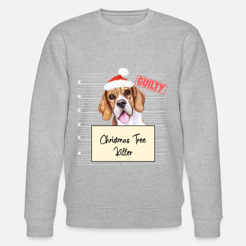 Weihnachtsbaum Umschubser Beagle - Stanley/Stella Unisex Bio-Sweatshirt CHANGER  - Grau meliert