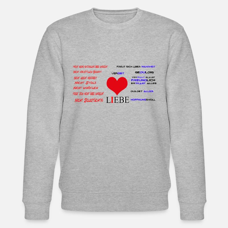 Liebe einfach erklärt - Stanley/Stella Unisex Bio-Sweatshirt CHANGER  - Grau meliert
