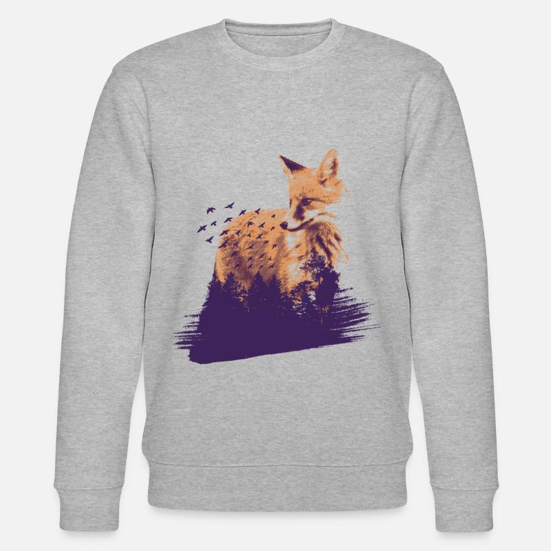 Forest Fox - Stanley/Stella CHANGER Unisex Organic Sweatshirt - heather grey