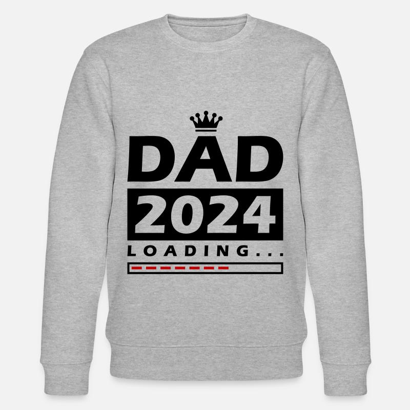 Dad 2024 Loading Papa - Stanley/Stella CHANGER Unisex Organic Sweatshirt - heather grey