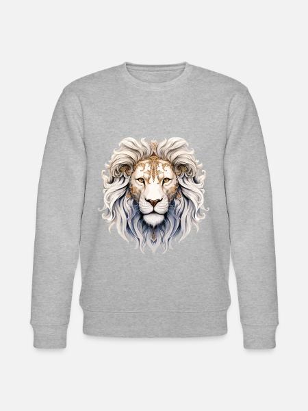 White Lion Lion Head Royal Strong Wild Pride - Stanley/Stella CHANGER økologisk unisex-sweatshirt - gråmelert