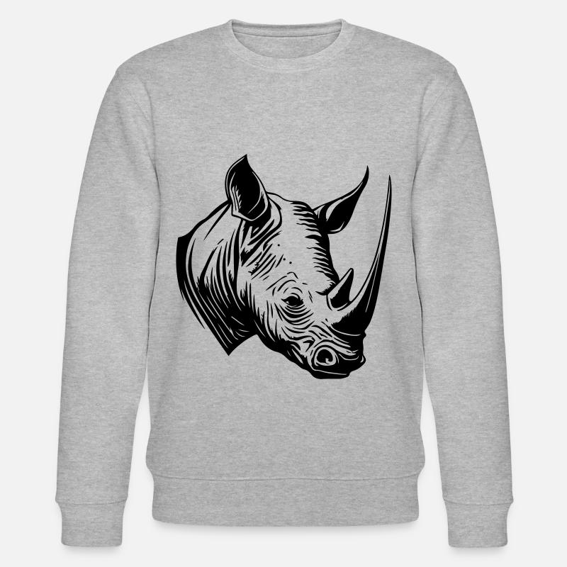 Nashorn Tier Silhouette - Stanley/Stella Unisex Bio-Sweatshirt CHANGER  - Grau meliert