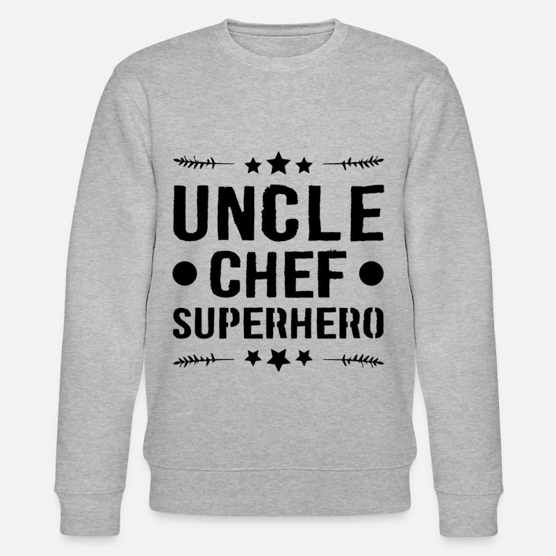 Onkel Chef Superheld - Stanley/Stella Unisex Bio-Sweatshirt CHANGER  - Grau meliert
