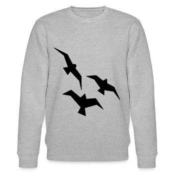 Vögel Möwen Vogelschwarm - Stanley/Stella Unisex Bio-Sweatshirt CHANGER  - Grau meliert - Vorne - Nik (191cm) & Marisol (170cm)