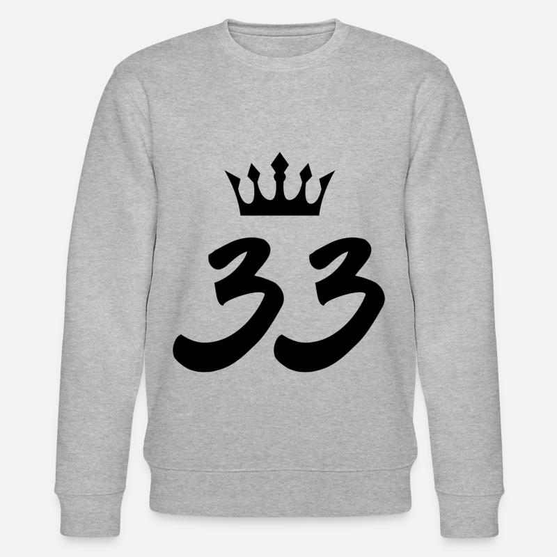 33 Number crown - Stanley/Stella CHANGER Unisex Organic Sweatshirt - heather grey