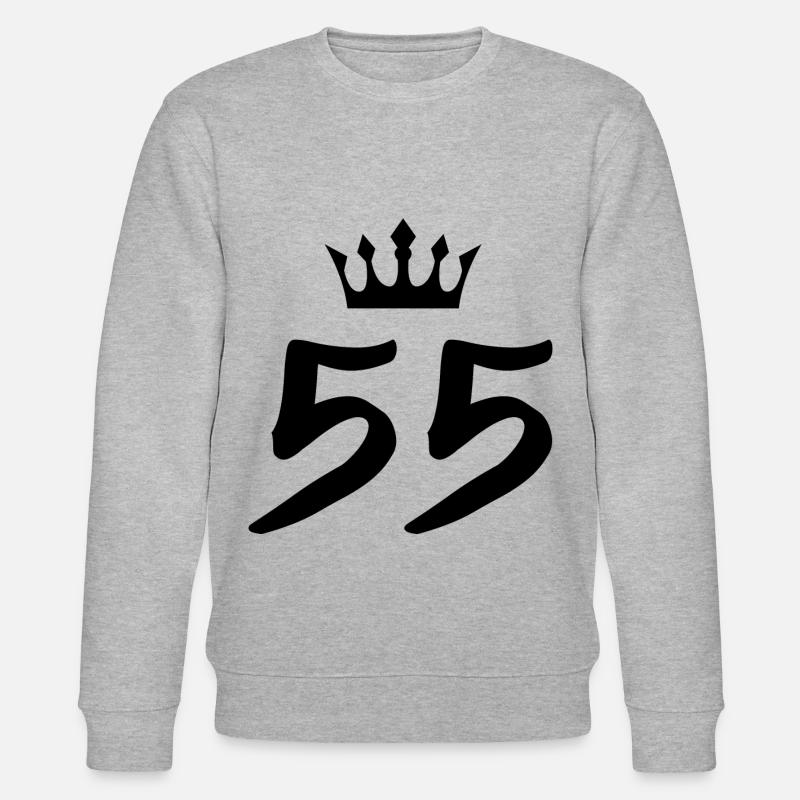 55 Number crown - Stanley/Stella CHANGER Unisex Organic Sweatshirt - heather grey
