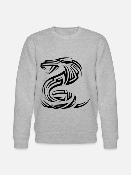 Snake Cobra Tribal Tattoo - Stanley/Stella CHANGER Unisex Organic Sweatshirt - heather grey